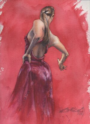Bailarina, Acuarela @francoarteoficial sobre papel algodón 300g BAOHONG 22x31cms
